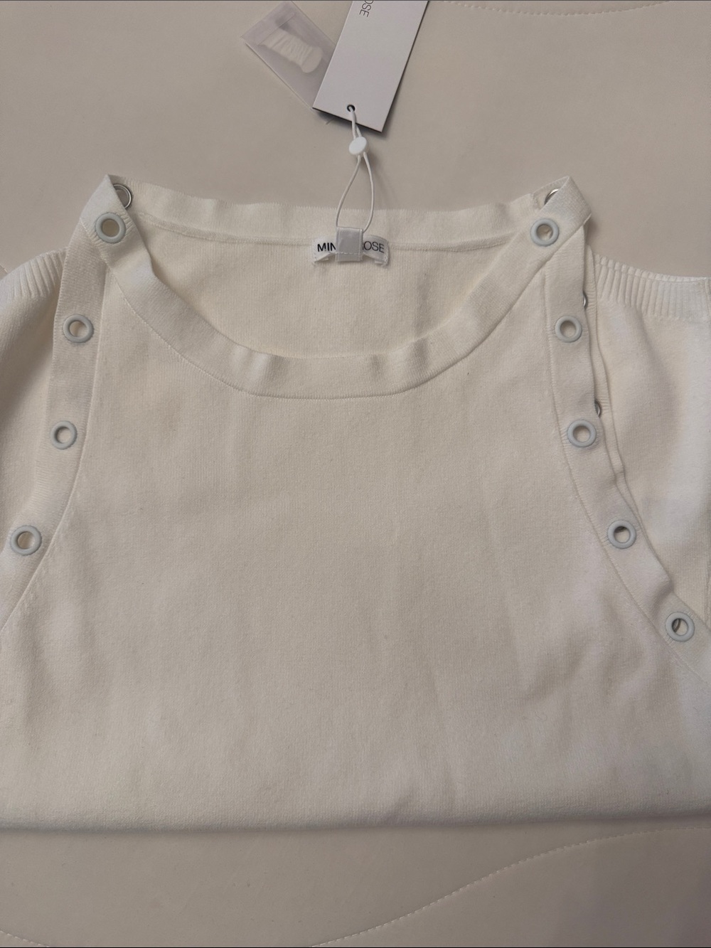 Minnie Rose white grommet Knit Tank Brand new! XL